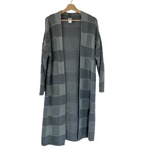 Northern Angel Anthropology Gray Plaid Womens Cardigan Duster Size Medium